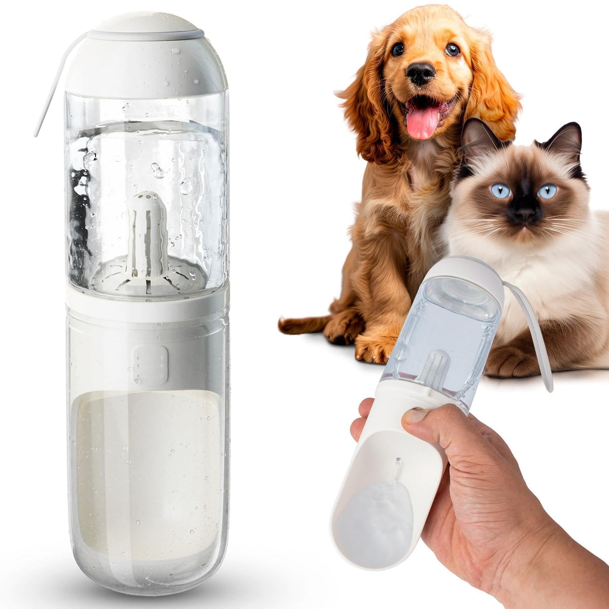 Portable Dog Water Bottle - Leak-Proof Travel Bowl Dispenser for Walks & Hikes