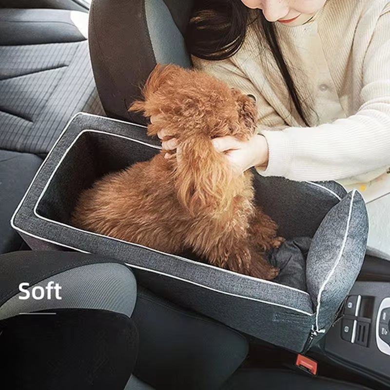 Portable Dog & Cat Car Seat Carrier - Safe Travel Bed for Small Pets