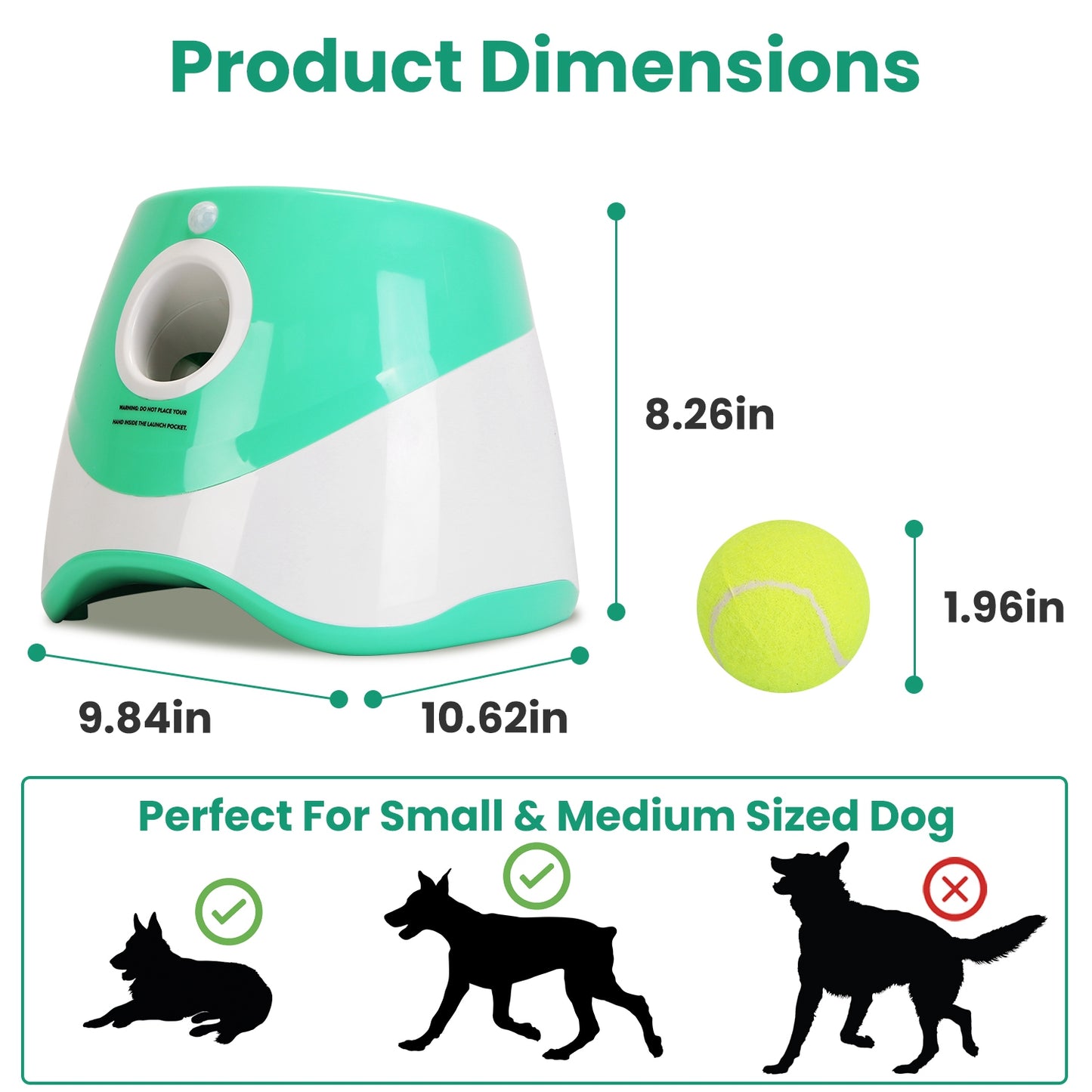 1Pc Automatic Dog Ball Launcher Toy Included 6 Tennis Balls Dog with 3 Adjustable Launch Distance Interactive Ball Thrower Fetch Machine for Small Medium Dogs