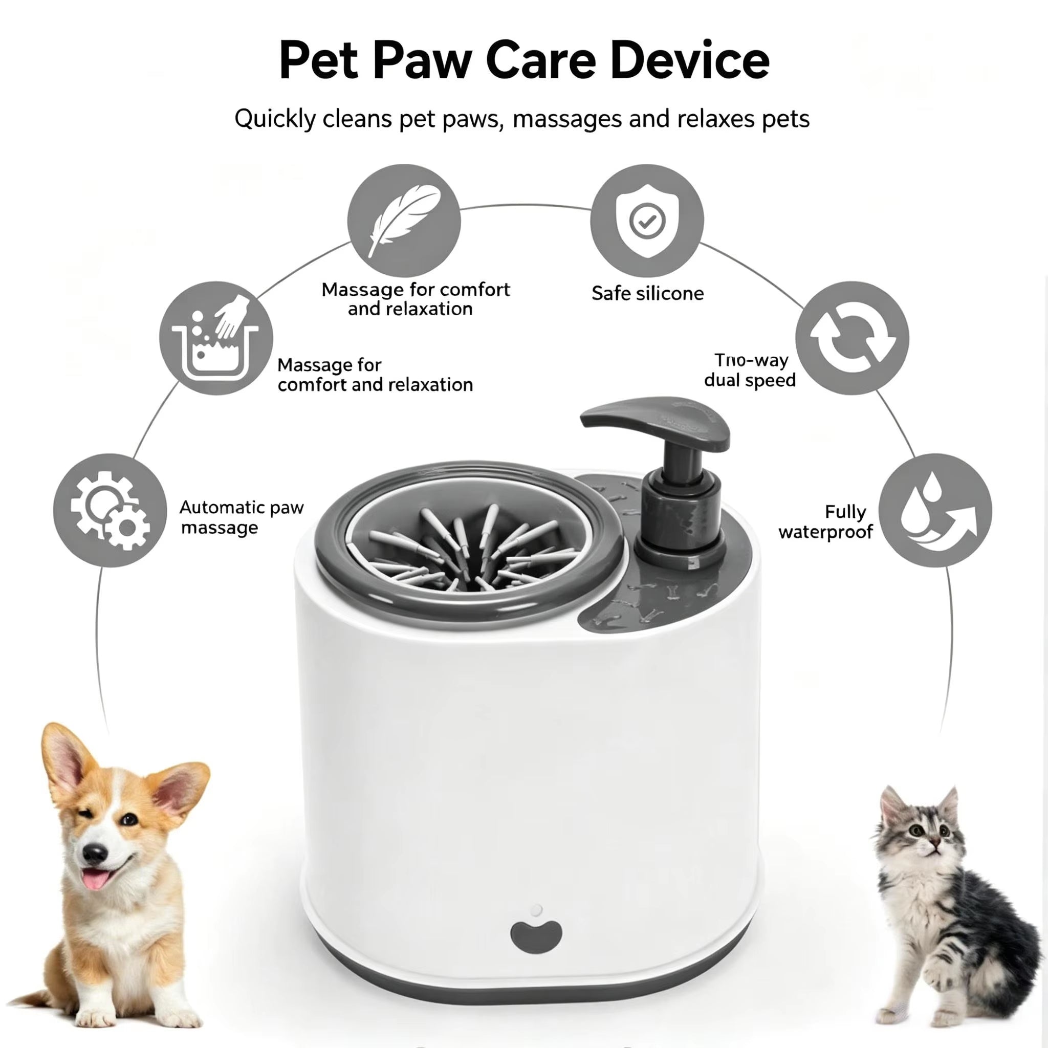 2 in 1 USB Charge Electrical Pets Dogs Paw Washing Cup Cleaner with Shampoo Bottle Accessories Dogs Paw Washing Cup