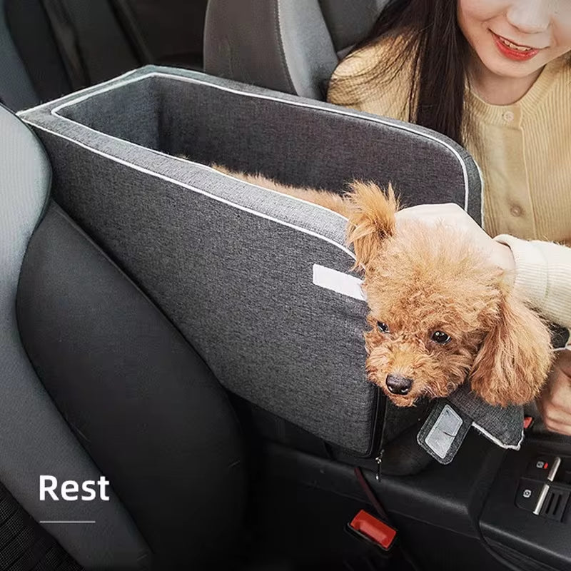 Portable Dog & Cat Car Seat Carrier - Safe Travel Bed for Small Pets