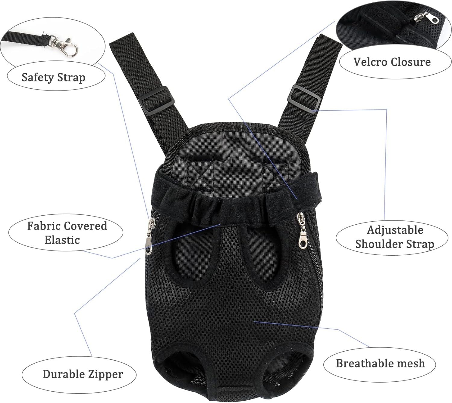Portable Dog Carrier Backpack - Hands-Free Front Pack for Hiking & Travel