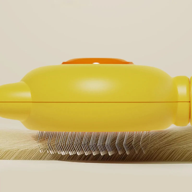 Self-Cleaning Deshedding Brush for Cats & Dogs - Gentle Pet Grooming Comb