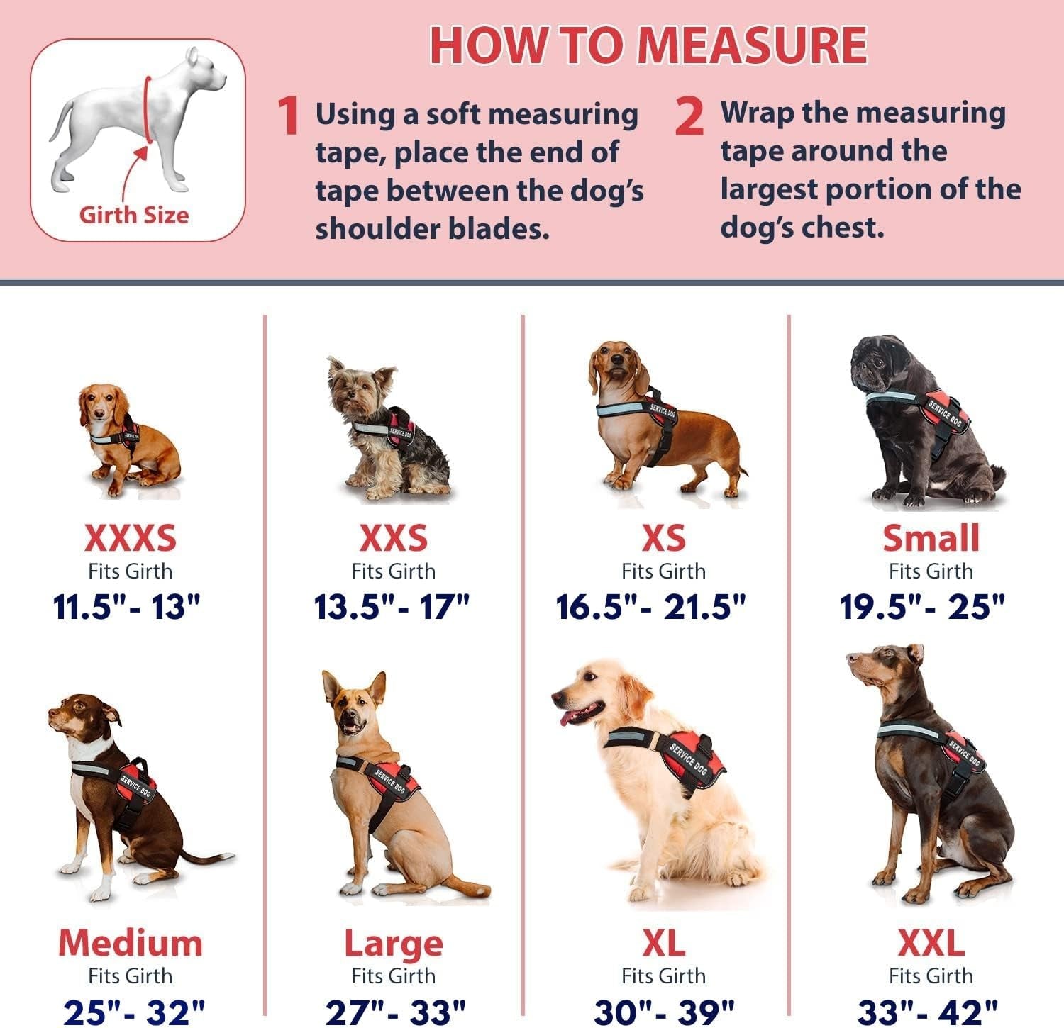 Durable Adjustable Service Dog in Training Vest with Reflective Stra