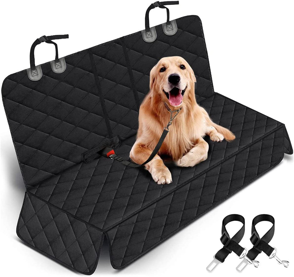 Premium Waterproof Dog Car Seat Cover - Non-Slip Back Seat Protector for Pets, Fits Most Cars, SUVs, and Trucks - Black
