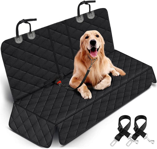 Premium Waterproof Dog Car Seat Cover - Non-Slip Back Seat Protector for Pets, Fits Most Cars, SUVs, and Trucks - Black