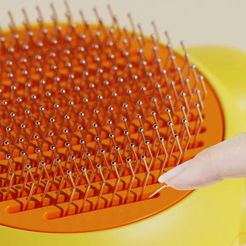 Self-Cleaning Deshedding Brush for Cats & Dogs - Gentle Pet Grooming Comb