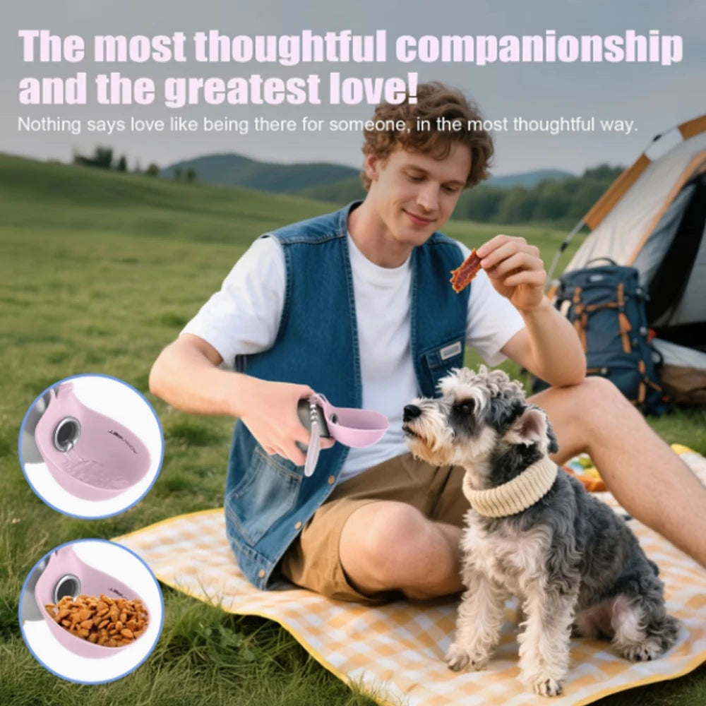 2-In-1 Portable Dog Water Bottle 285ML Stainless Steel&Silicon Leak-Proof Compact Dog outside Travel Water Bottle for Small Dog