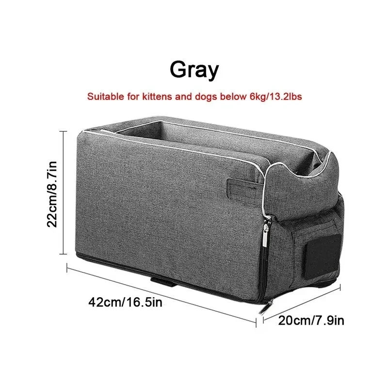 Portable Dog & Cat Car Seat Carrier - Safe Travel Bed for Small Pets