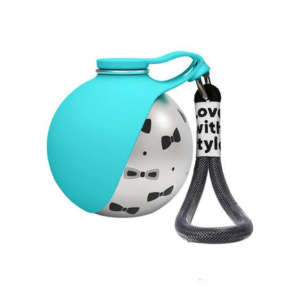2-In-1 Portable Dog Water Bottle 285ML Stainless Steel&Silicon Leak-Proof Compact Dog outside Travel Water Bottle for Small Dog