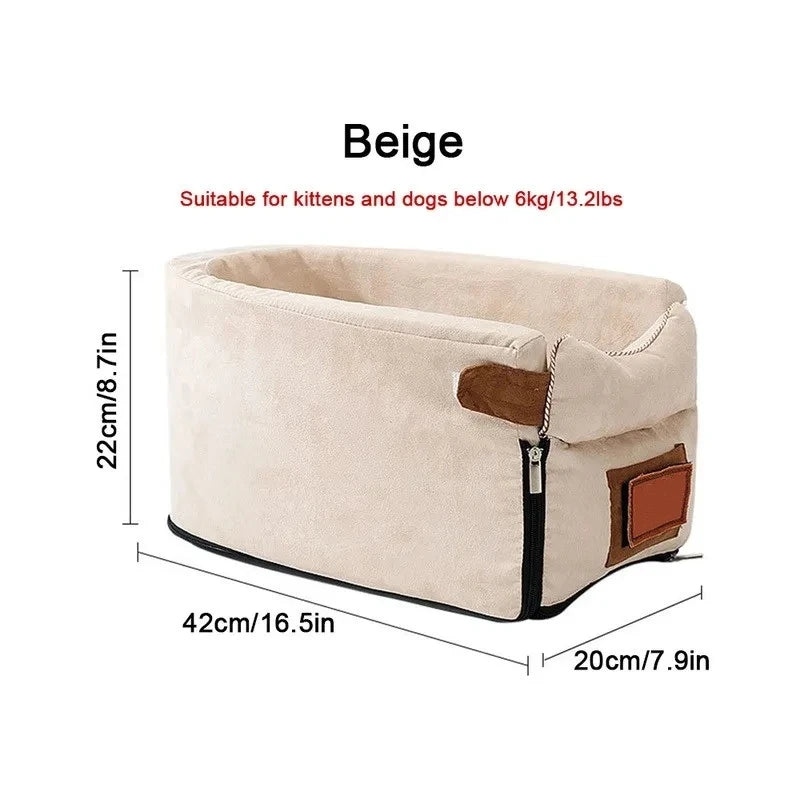 Portable Dog & Cat Car Seat Carrier - Safe Travel Bed for Small Pets