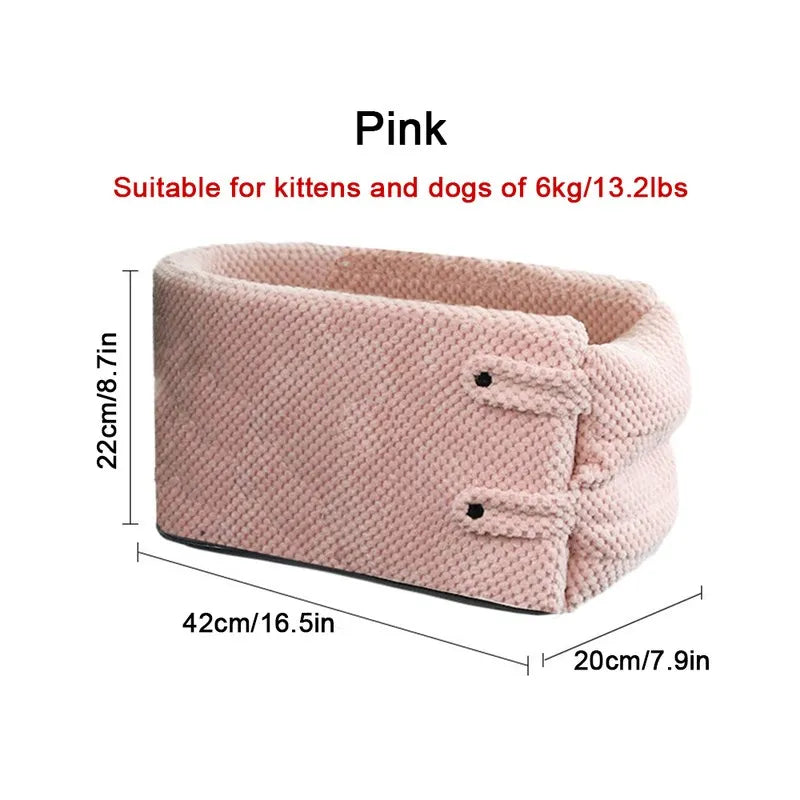Portable Dog & Cat Car Seat Carrier - Safe Travel Bed for Small Pets