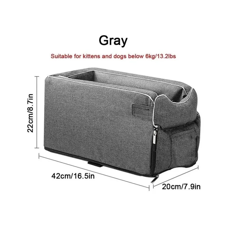 Portable Dog & Cat Car Seat Carrier - Safe Travel Bed for Small Pets