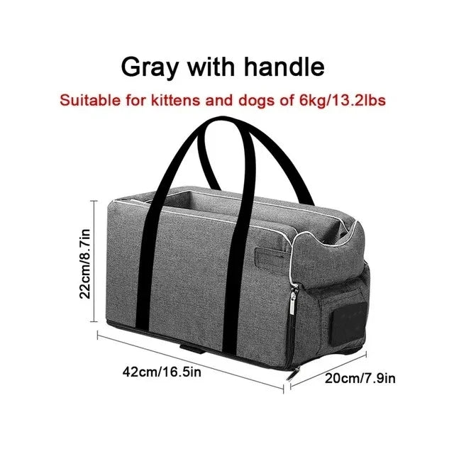 Portable Dog & Cat Car Seat Carrier - Safe Travel Bed for Small Pets