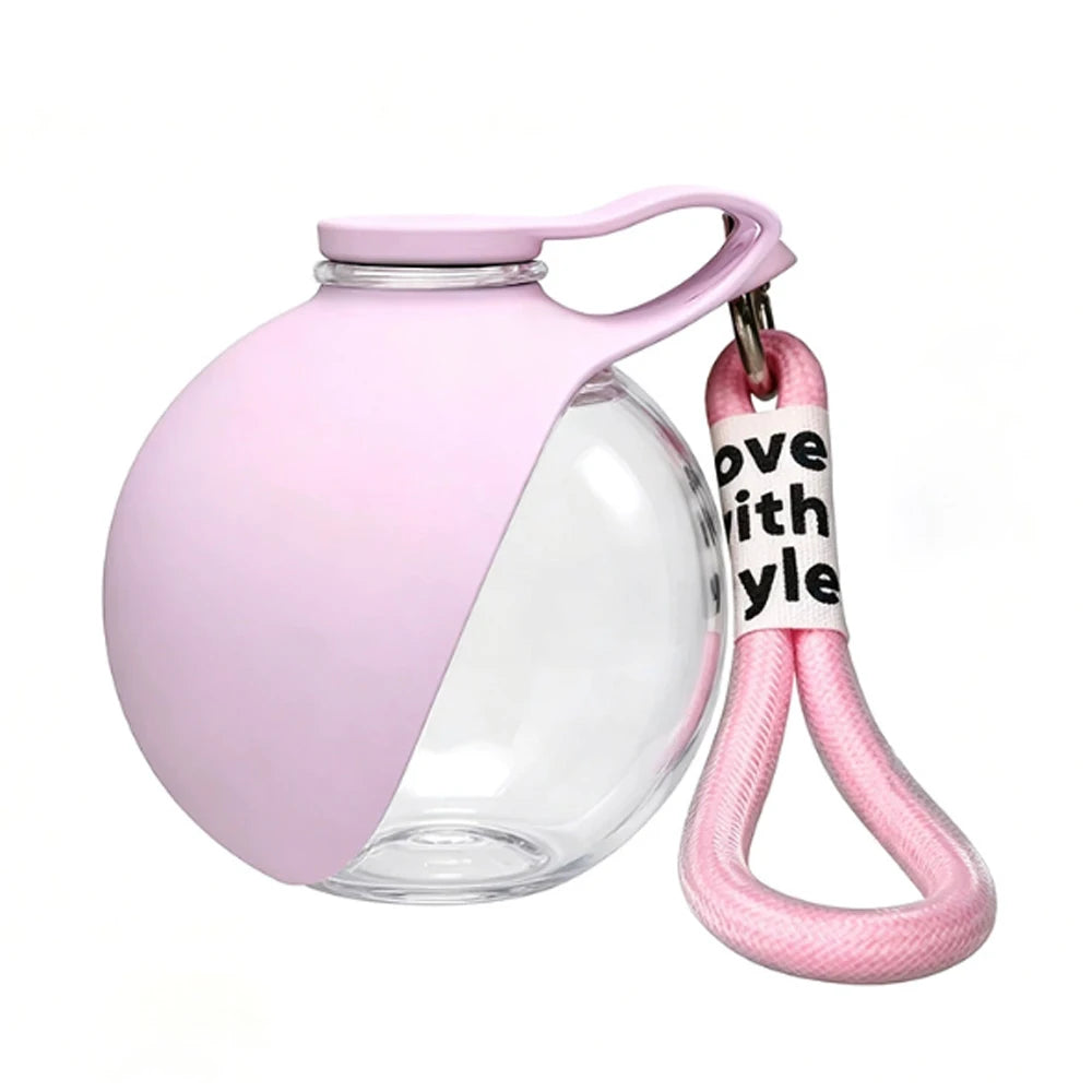 2-In-1 Portable Dog Water Bottle 285ML Stainless Steel&Silicon Leak-Proof Compact Dog outside Travel Water Bottle for Small Dog