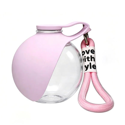 2-In-1 Portable Dog Water Bottle 285ML Stainless Steel&Silicon Leak-Proof Compact Dog outside Travel Water Bottle for Small Dog