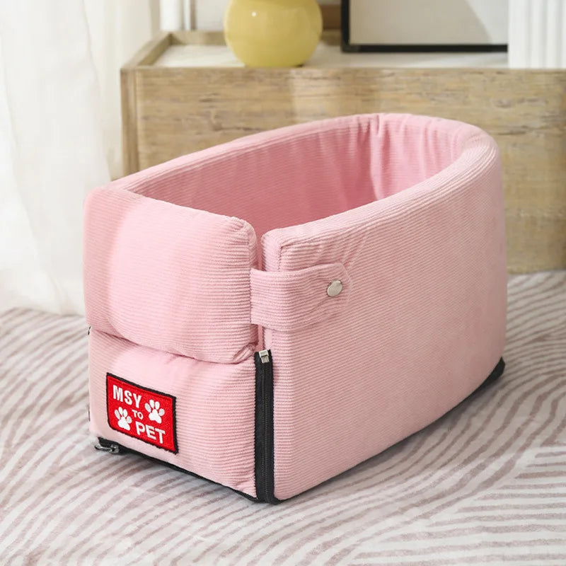Portable Dog & Cat Car Seat Carrier - Safe Travel Bed for Small Pets