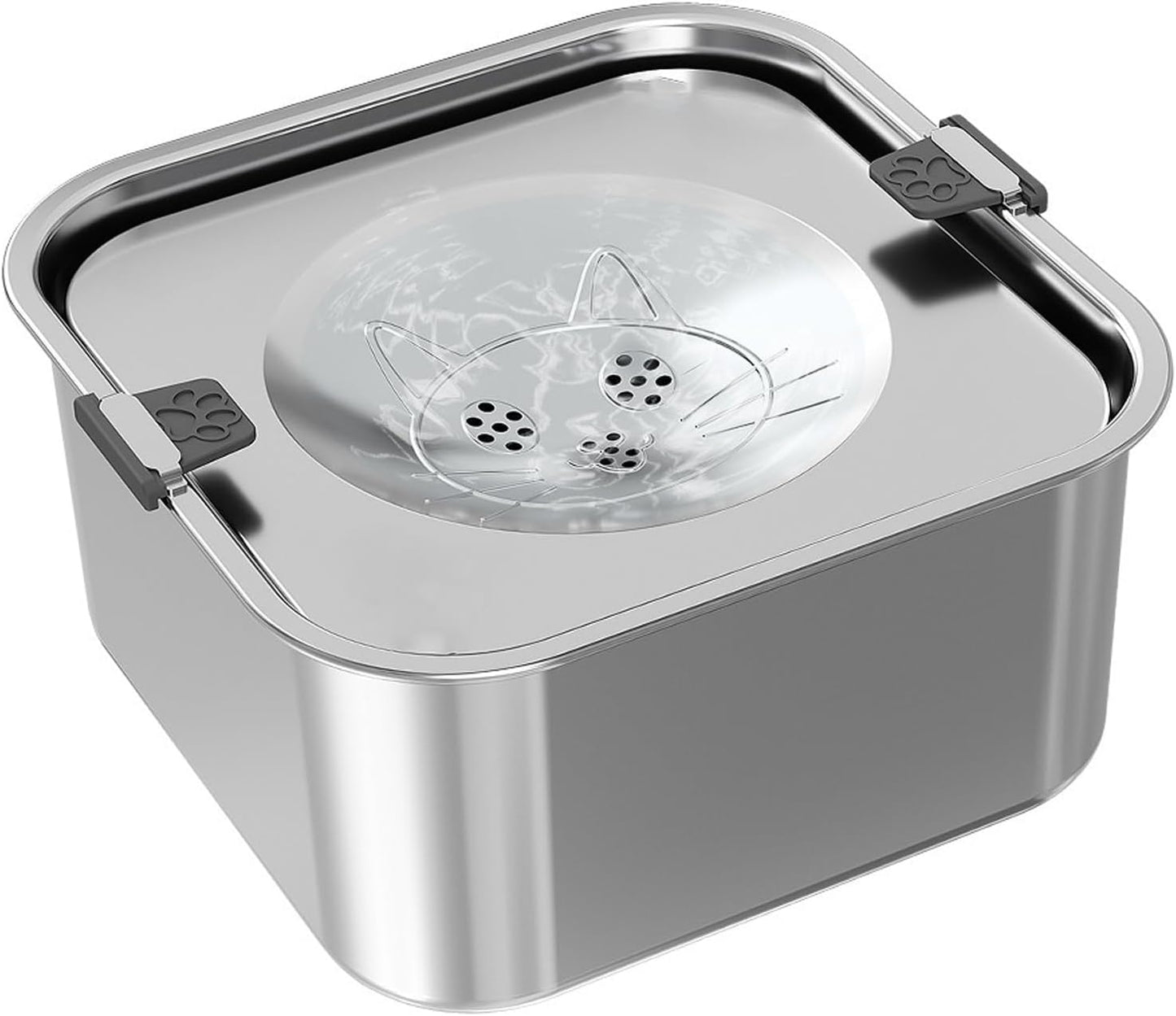 3L/101Oz Large Capacity Dog Water Bowl Stainless Steel No Spill Dog Bowls Slow Drinking Dog Water Feeder Dispenser