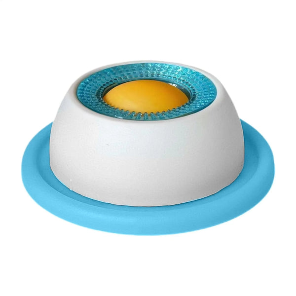 Calming Lick Bowl for Dogs & Cats, Non-Slip Slow Feeder with a Rotating Lick Ball for Liquid & Wet Food, Anxiety Relief Enrichment Toy That Keeps Pets Busy, Happy & Engaged, 1 Pack