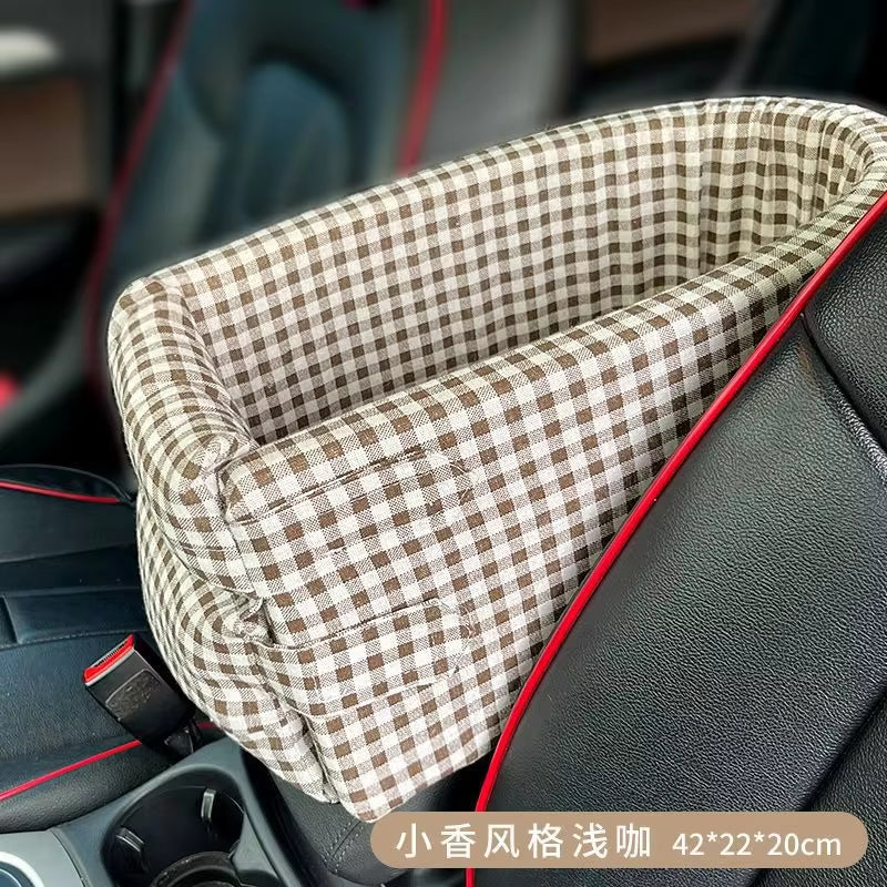 Portable Dog & Cat Car Seat Carrier - Safe Travel Bed for Small Pets